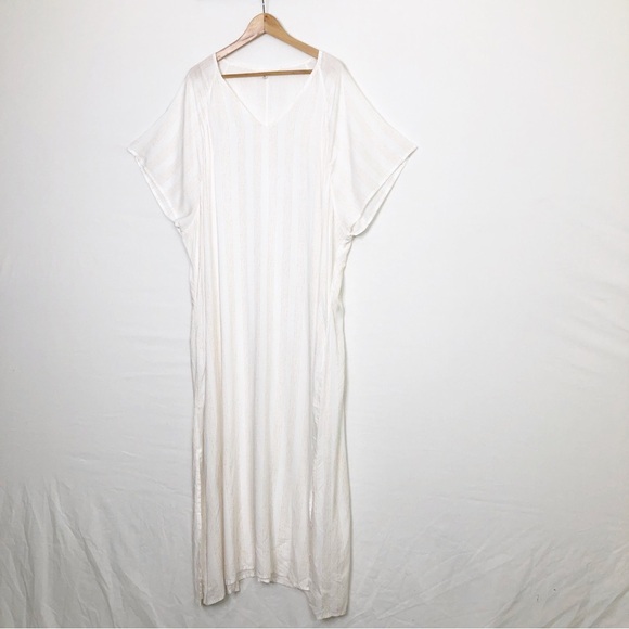 SummerSalt cream & tan graphic pinstripe caftan - Picture 9 of 13